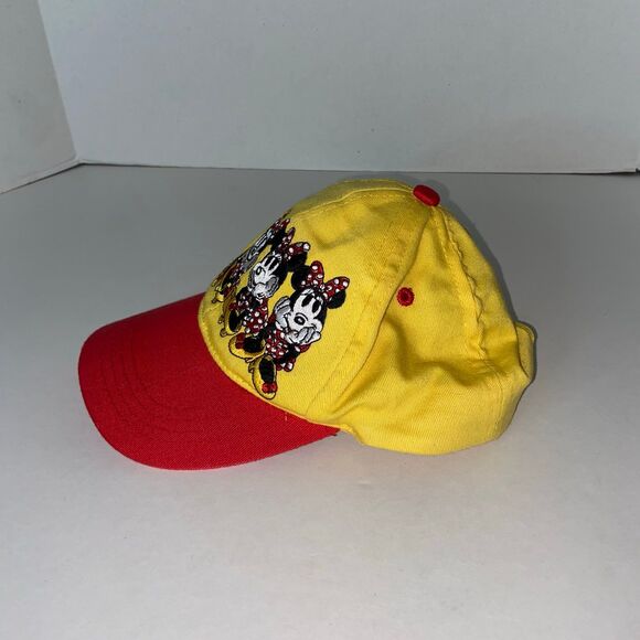 Walt Disney World Minnie Mouse Hat Cap Strap Back Kids 3-7 Logo Red & Yellow - Picture 2 of 8